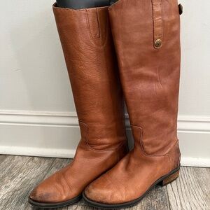 Sam Edelman leather boots chestnut riding tall